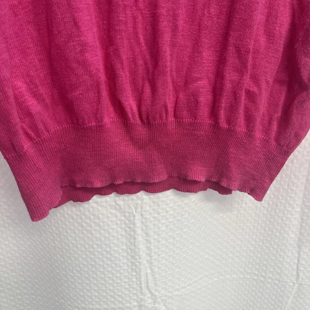 Ralph Lauren Sport Pink Linen Blend V Neck Sweater Golf Tennis Medium Pony - Picture 3 of 9
